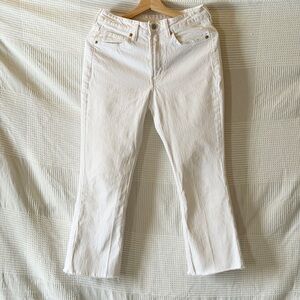 White Cropped High Waist Jeans